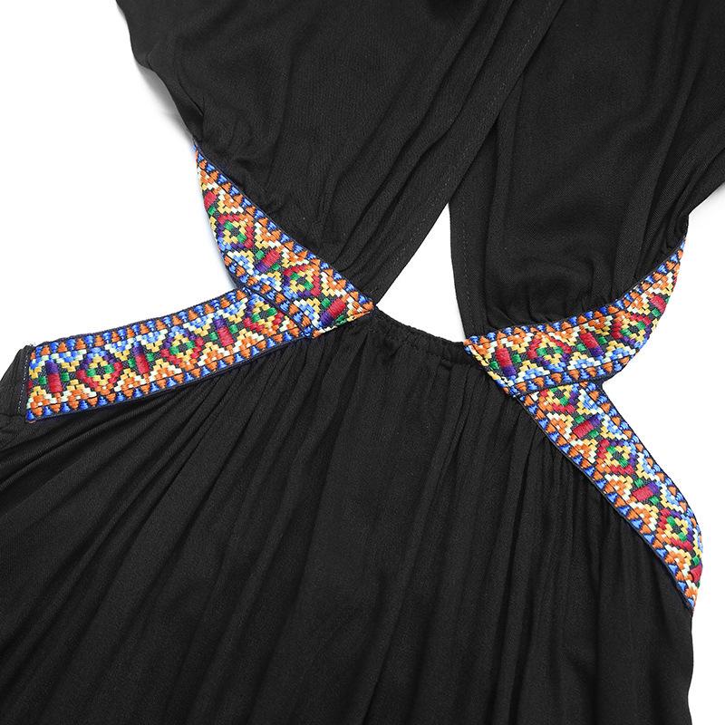 2026 Summer Halter Neck Sleeveless Dress with Hollow-Out Waist and Long Skirt for Women
