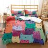 Cute Cat Comfortable Duvet Quilt Cover Pillowcase Bedding Set Children Bedroom Decoration Home Textile