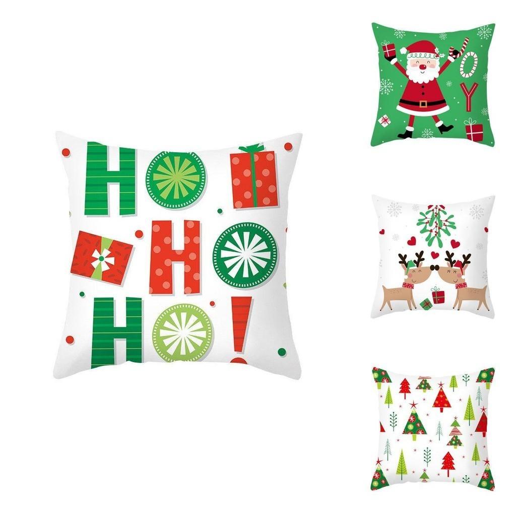 Festive 18 Inch Merry Christmas Cushion Cover Showcasing Cheerful Santa Claus Motif