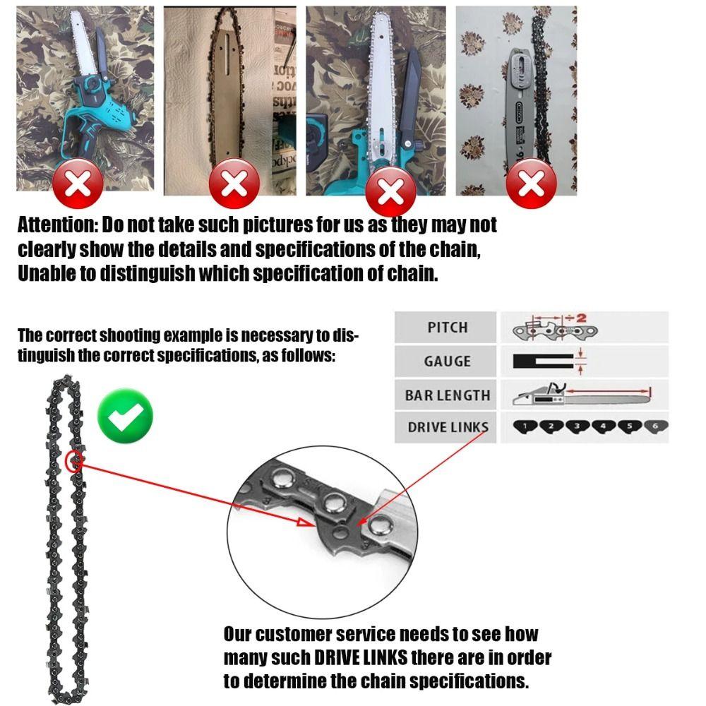 1Set Durable for Electric Saw Chain Guide Plate Set Logging Pruning Garden Tool Saw Chain Kit Steel 4/6/8 Inch Chain Saw Plate