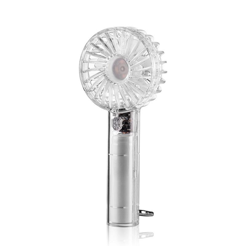 Portable Mini Rechargeable Transparent Fan with Mountaineering Hook