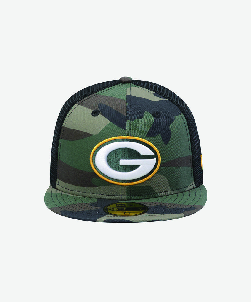 New Era Nfl Green Bay Packers Basic Mesh Fitted Cap Woodland Camo/Black 15131685