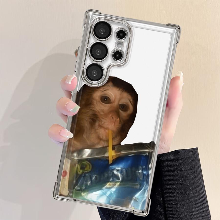 Monkey Drink Trend Phone Cover Funda Case for Samsung Galaxy 25 S20 Ultra S23 S25Edge S21 S22 Plus S24 FE Note 20 Ultra