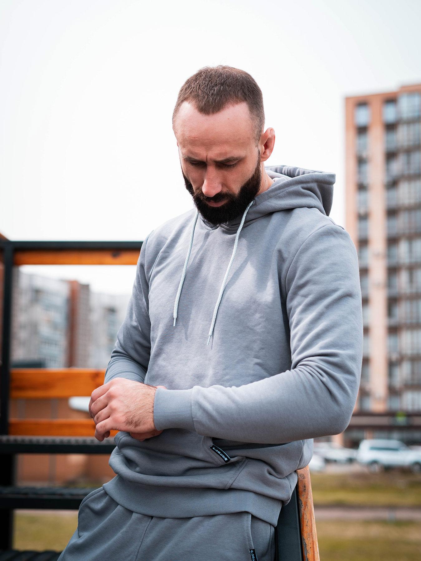 

Худі оверсайз Custom Wear без начісу XL сірий