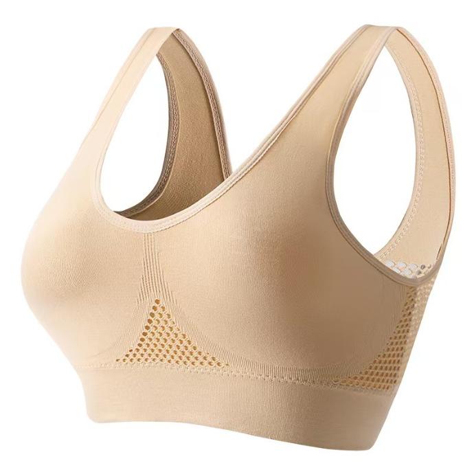 Plus Size  Women Yoga Sport Bra Breathable Fitness Running Active Vest Padded Crop Tops Underwear Gym Yoga Top Bras