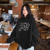 Women's 2025 American Style Thickened Hoodie - Autumn/Winter Plus Velvet Heavyweight, Loose Fit, Lazy Style Outerwear