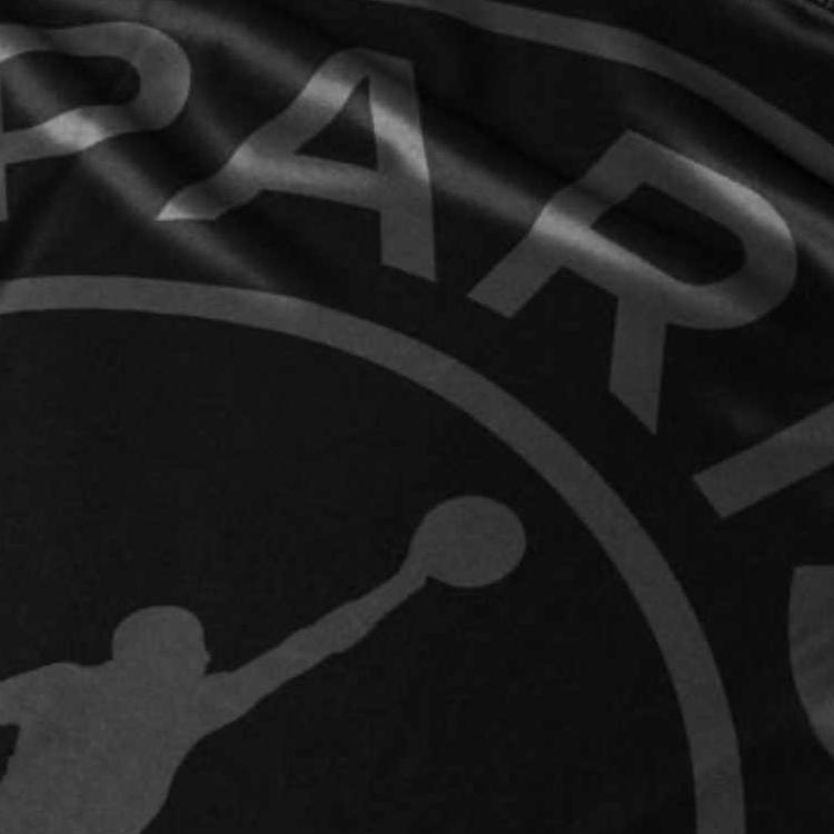 Paris Saint-Germain x Jordan Collaboration Letter Print Round Neck Quick-Dry Short Sleeve T-Shirt Unisex Tops Black AJ2396-011