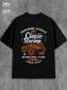 Top Pick Mens 180g 100 Cotton Retro Racing Car TShirt