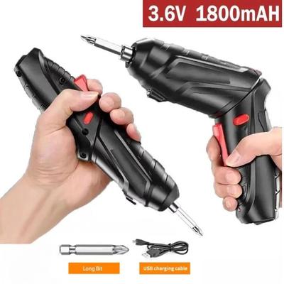 1 ensemble d'outils électriques 3,6 V, batterie au lithium 1800 mAh, mini perceuse électrique domestique, tournevis sans fil