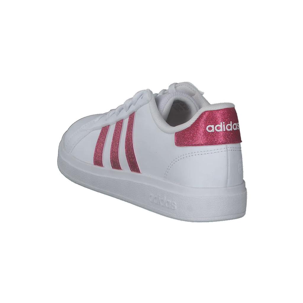 Adidas Grand Court Lifestyle Tennis Sneakers LKK25 Footwear Real White Size Cm Lace-Up Kids, White/Team Magenta/Footwear (GY4764), 19.0