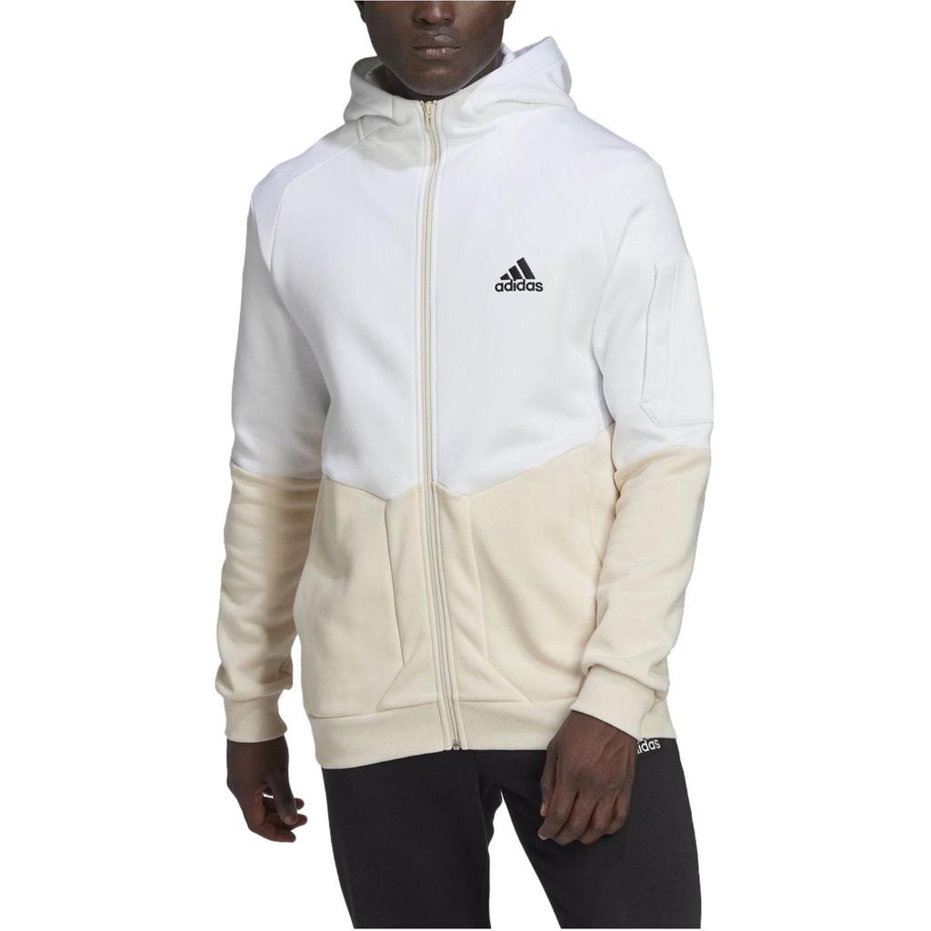 Adidas Sweatshirts Men's White Hooded Moderate Cardigan HL6911