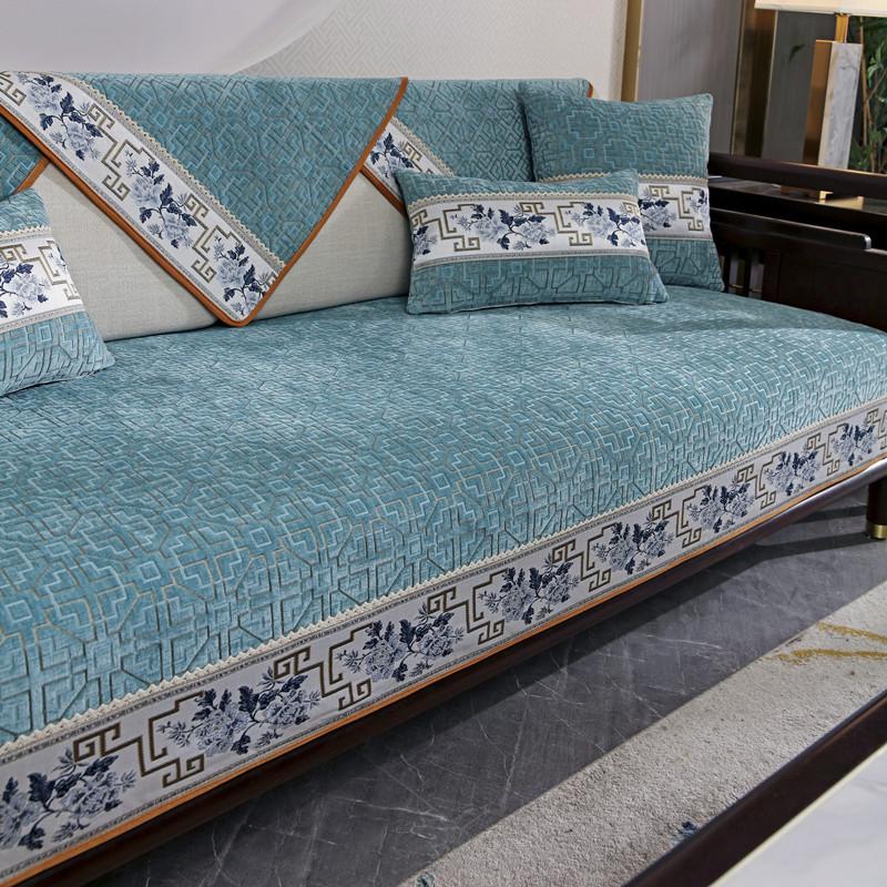 Four Seasons Universal New Chinese Chenille Jacquard Sofa Cushion Modern Simple Non-Slip Sofa Cushion Towel Cover