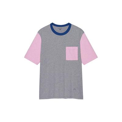 X JW Anderson Collaboration SS23 Spring Summer Series Color Block Loose Fit Short Sleeve T-Shirt Men Tops Lead-Gray 458077-06