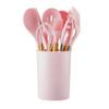 Silicone Kitchenware Cooking Utensils Set Non-stick Cookware Spatula Shovel Egg Beaters Wooden Handle Kitchen Cooking Tool