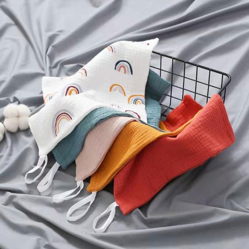 10 Pcs Baby Square Towels Infants Wash Hand Face Towel Handkerchief Feeding Bib Burp Cloth Soft Crepe Muslin Saliva Towel