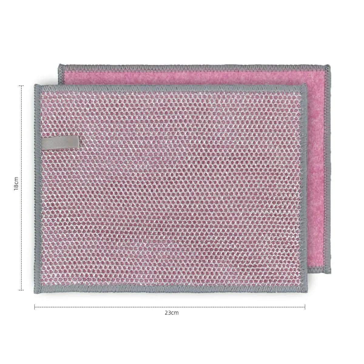 

20/5 шт., утолщенная стальная проволока, ткань для чистки, не царапающая, двухслойная железная сетка из микрофибры, тряпка для мытья посуды, тряпки для мытья посуды, кухонное полотенце 20PC