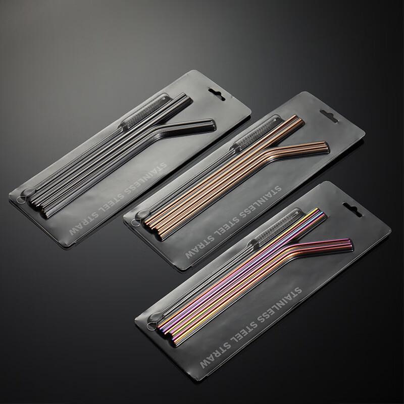 ZISIZ Reusable Stainless Steel Straw Set