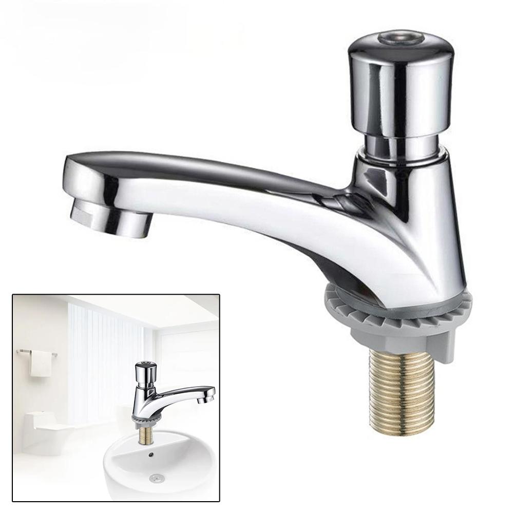 Chrome Finished Self Closing Water Saving Faucet for Easy Installation