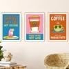 Choose Coffee Not War Abstract Wall Art Canvas Print Productivity Cartoon Funny Poster Good Friend Gift Room Home Decor Painting