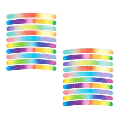 FamGift Reflective Wheel Stickers Night Warning Stickers Car Decoration Visible Night Colorful Heat Resistant