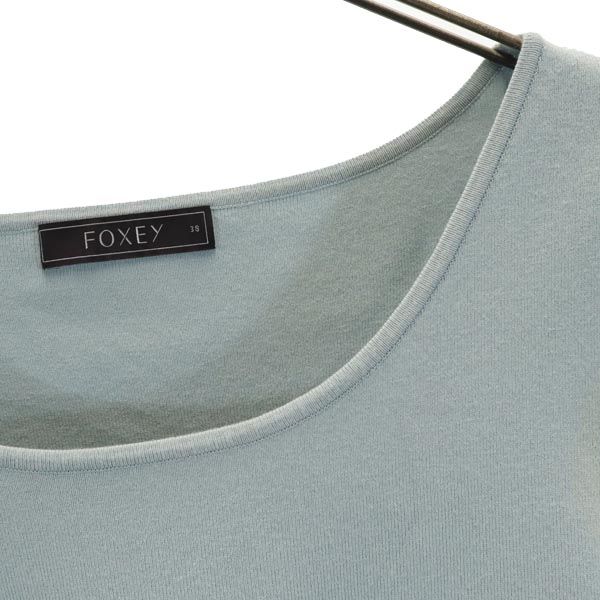 FOXEY No Sleeve Cut 38 Blue X Gray Women Used