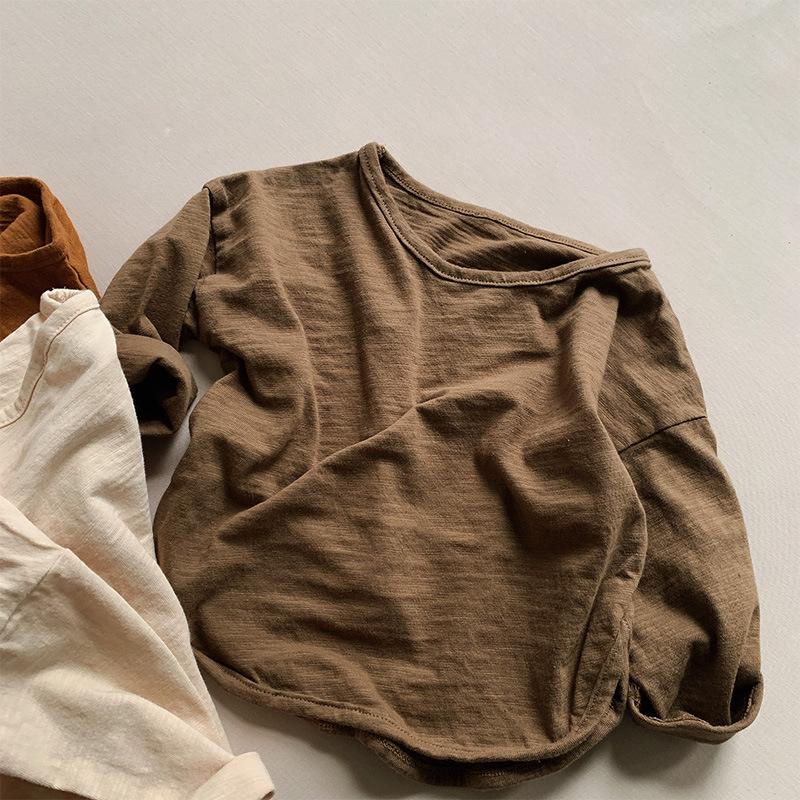 Langärmiges T-Shirt Vielseitiges koreanisches Basic-Shirt Mädchen- und Jungenbekleidung Baby-Oberteil