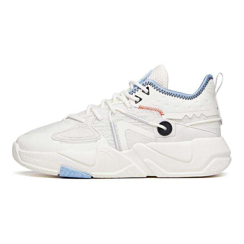 Anta Life Collection Slip Resistant Abrasion Resistant Low Top Skateboard Shoes Women's Blue White 122138084-1