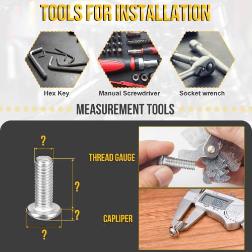 DTGN M8-1.25x25mm Button Head Cap Bolts (20-Pack), 304 Stainless Steel with Efflorescence Finish, Hex Drive Fasteners for Road Bikes, Mountain Bikes,