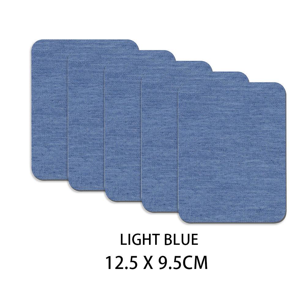 2025 Trendy 5pcs Self-Adhesive Denim Repair Patches Kit - No Sew Iron On Fabric for Jeans Jackets Bags DIY Colorful Decoration