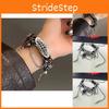 Stylish Edgy And Black Leather Bracelet For Men And Women With Tassel Accents