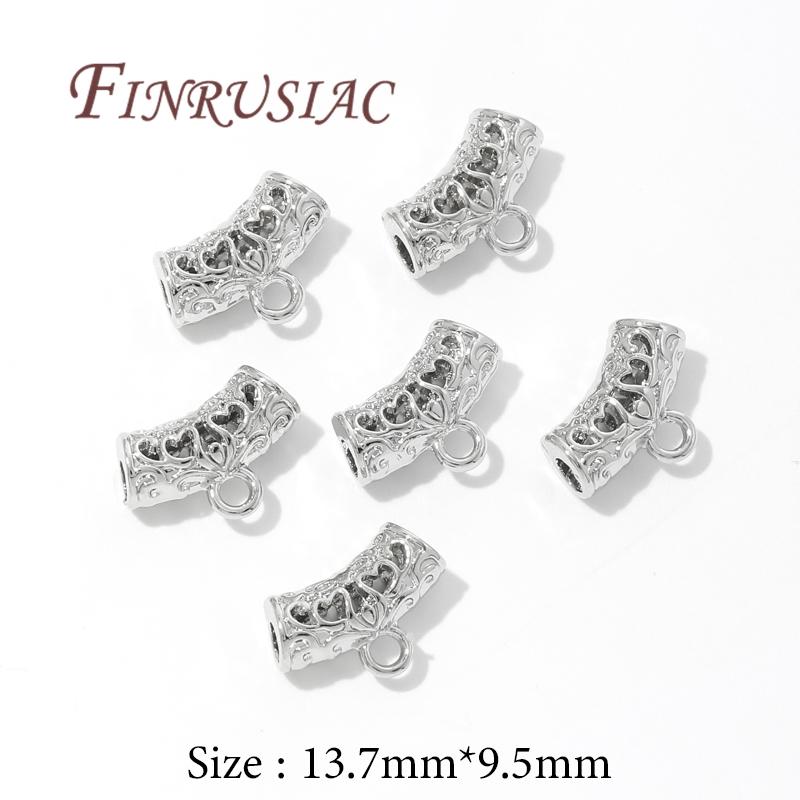 5-15Pcs/Lot 18K Gold Plated Bails For Pendants,Curved Tube Spacer Bead Findings,Beads Bails Connectors For Jewelry Accessories