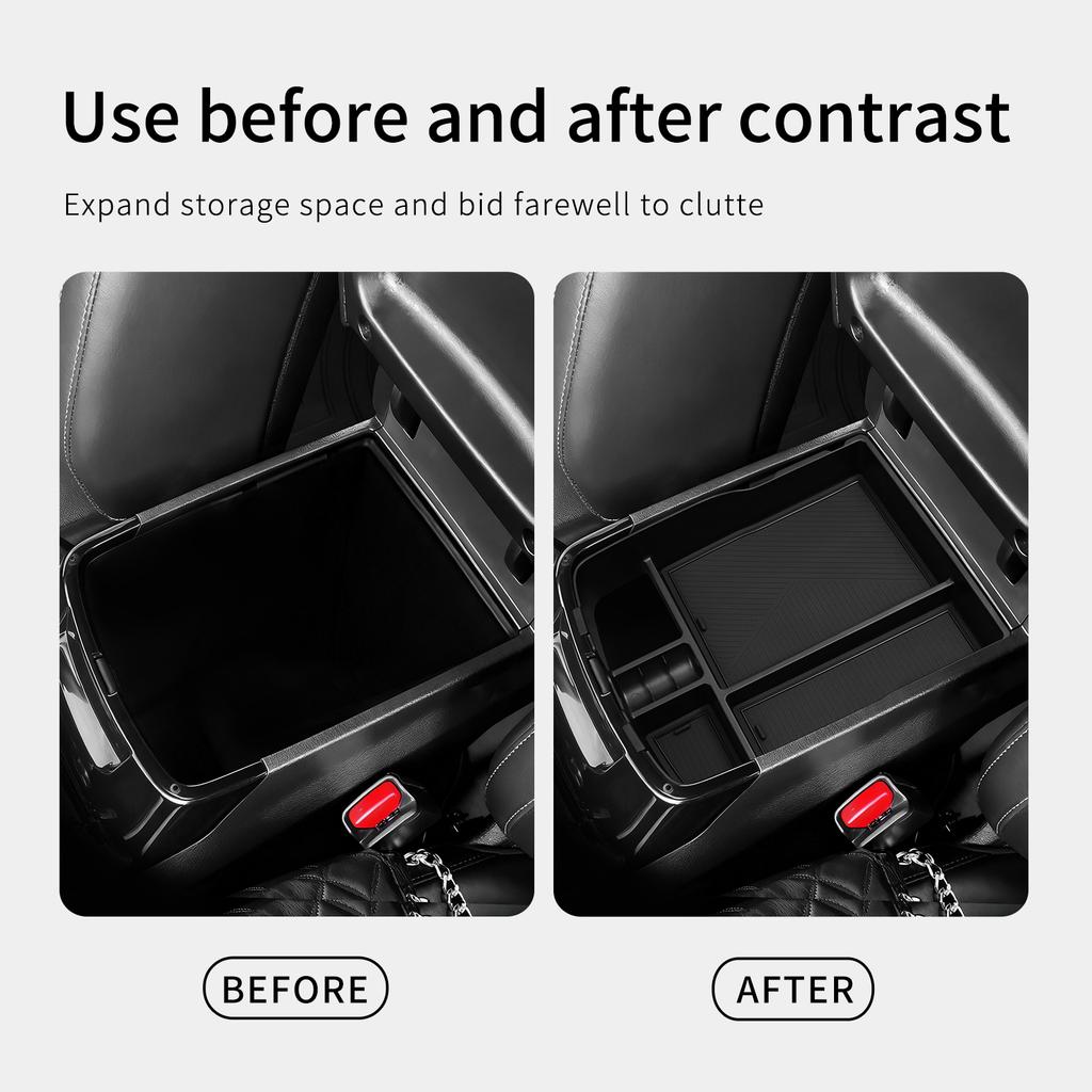 for Kia Telluride (US Version) 2020-2026 Center Console Armrest Storage Box Tray Organizer Tidying Car Accessories Black