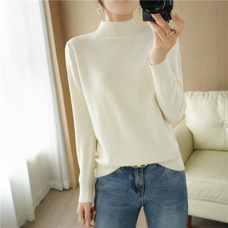 Damegenser MODERN NEW SAGA Vårullgensere Turtleneck strikket genser Høst Dame Jumper Strikket Topp