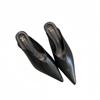 Fashion Women Pointed Toe Mule Slides Mid Heel Slippers Fashionable Open Toe Sandals