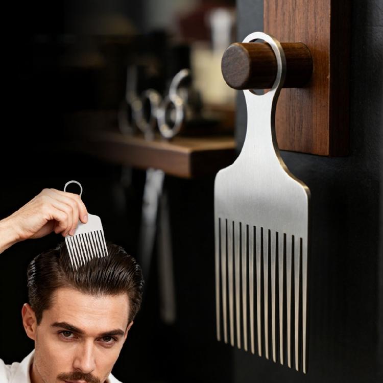 Aluminum Fork Comb Men Personal Grooming Wide Teeth TangleFree Styling Travel Friendly Accessory
