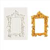 4Pcs Baroque Photo Frame Fondant Molds Vintage Embossed Design Silicone Frame Molds Soft Solid Color Air Dry Clay Molds