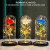 Artificial Rose Lamp with LED Lights Gold Foil Flower In Glass Cover Battery Powered Roses Glass Cover Valentine Day Mother Gift
