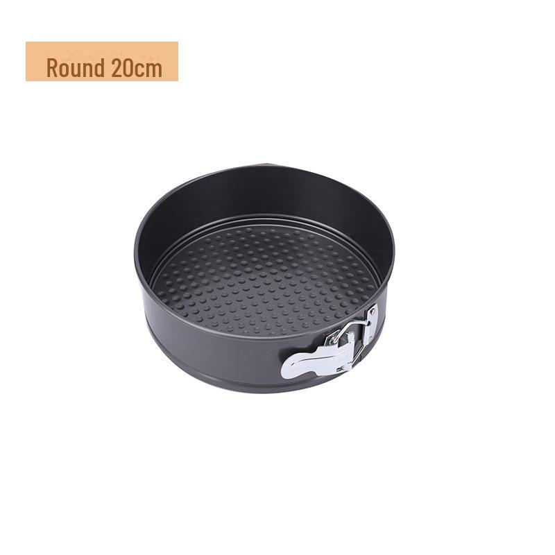 Cross-Border Cake Mold: Round/Square, Non-Stick, High Temp Resistant, Easy Clean, Removable Bottom, Secure Buckle