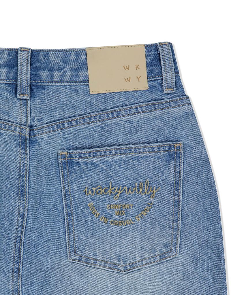 Wacky Willy Women'S Long Denim Skirt Blue
