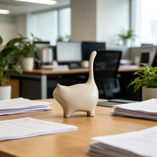 Yousheng 3D-Printed Cat Ornament Matte Texture Minimalist Cat Decoration for Living Room Study Office Caf Desktop Gift for Cat Lovers