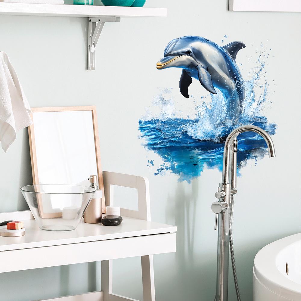 Podmořský svět Delfín Koupelna Domov Pozadí Zkrášlení a Dekorace Samolepky na zeď