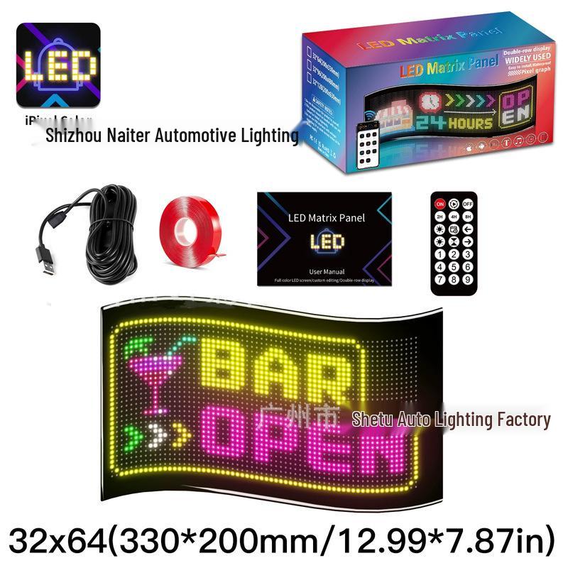 Ultra-Thin USB LED Car Advertising Screen: Full Color, Flexible, Dual-Row Scrolling Display