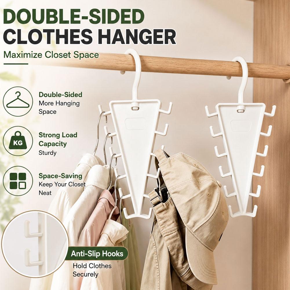 V-Shape Multi Hook Closet Hanger Organizer Rotatable 12 Hooks Double Sided Hanger Space Saving Multifunctional Wardrobe Hat Rack
