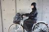 SAGISAKA New Backpack Raincoat for Free Size Bicycles, Black,
