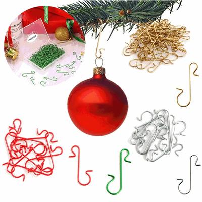 100Pcs Christmas Hooks Colorful Small S-shaped Metal Hooks Christmas Tree Ornament Hanger Festival Items