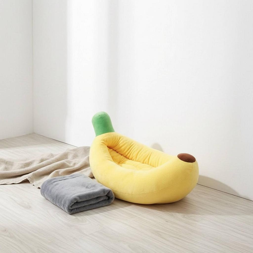 Banana Cat Bed Cute Banana-Shaped Washable for Kittens