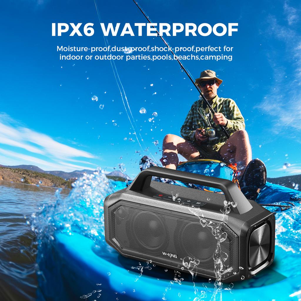 W-KING BT261-2 80W Speakers Bluetooth Wireless Portable Outdoor Speakers Loud with Bass Boost Stereo Pairing Reverse Charging IPX6 Waterproof
