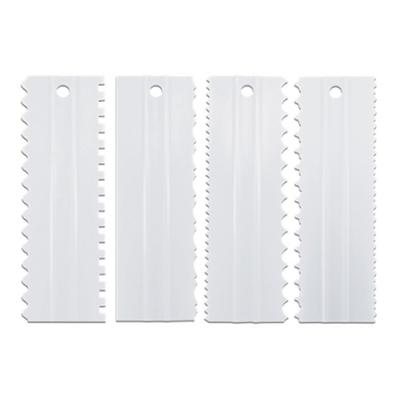 4 peças Raspador de Bolo Grau Alimentício Ferramenta DIY Denteado Alisador de Cobertura de Bolo para Creme Mousse Buttercream