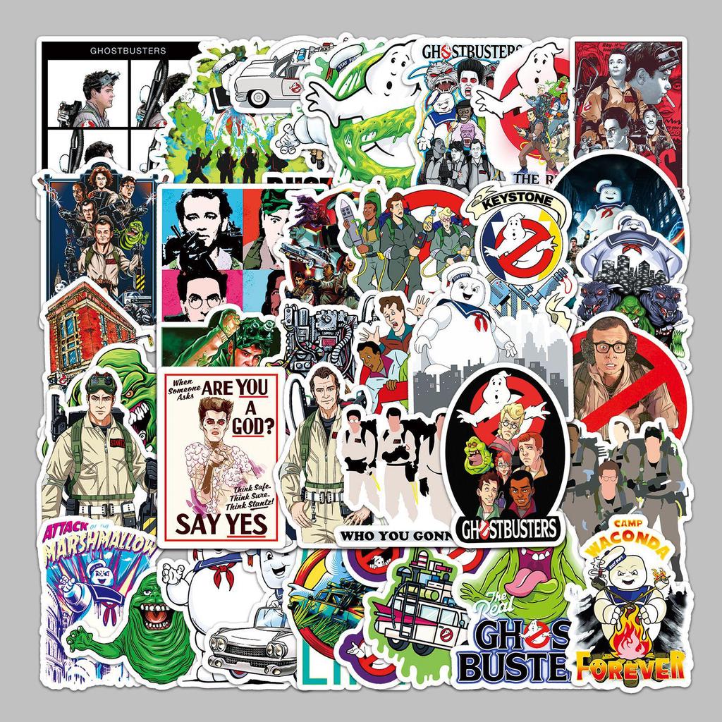 50 Ghostbusters Waterproof Cartoon Stickers for Luggage, Scooters, Computers, and Tablets