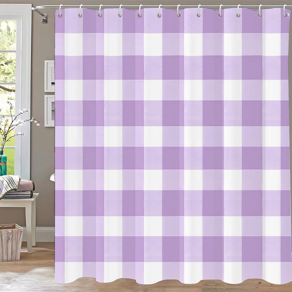 Modern Lines Bathroom Curtain Colored Plaid Pattern Shower Curtain Bohemian Home Bathroom Decor Polyester Shower Curtains
